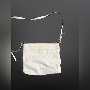 Calvin Klein Soft Ivory Leather Crossbody Bag Super cute for the summer